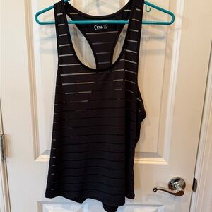 ZYIA Black Sheer Striped Tank Top
